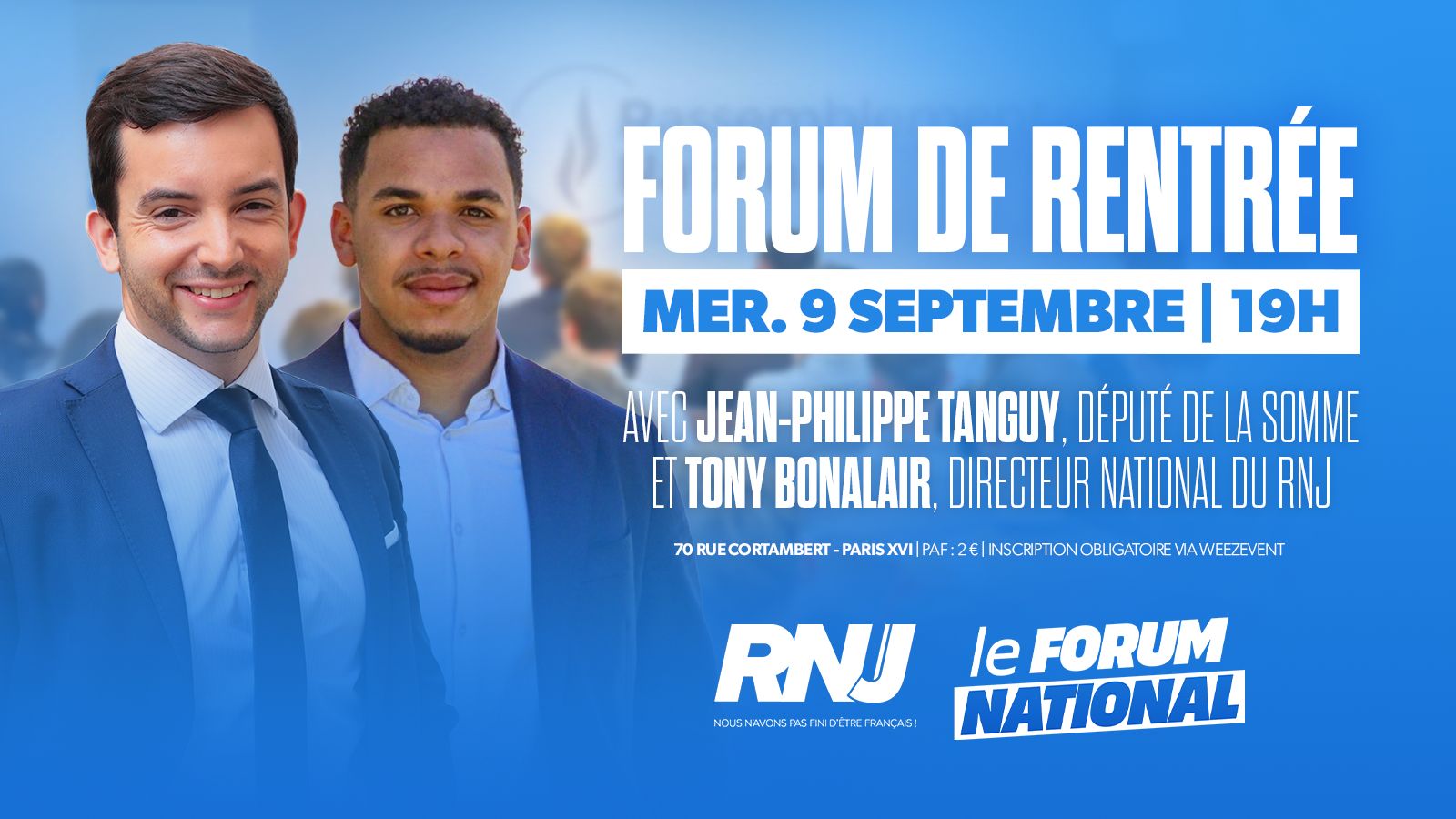 Rentrée du RNJ - Forum national avec Jean-Philippe Tanguy
